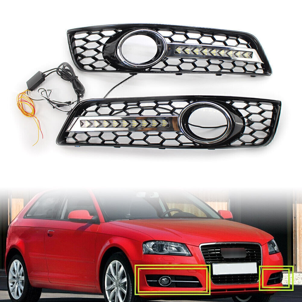 Front Fog Light Lamp Cover Grill Lower Bumper Grille for Audi A3 8P 2009-2013 cl