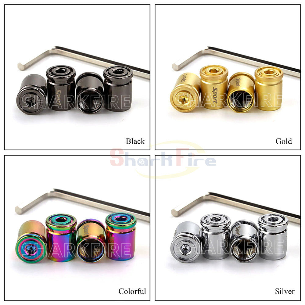 4-Piece Car Anti-theft Tire Valve Cover, Wheel Tire Bracket, Air Cap Sealing Cover