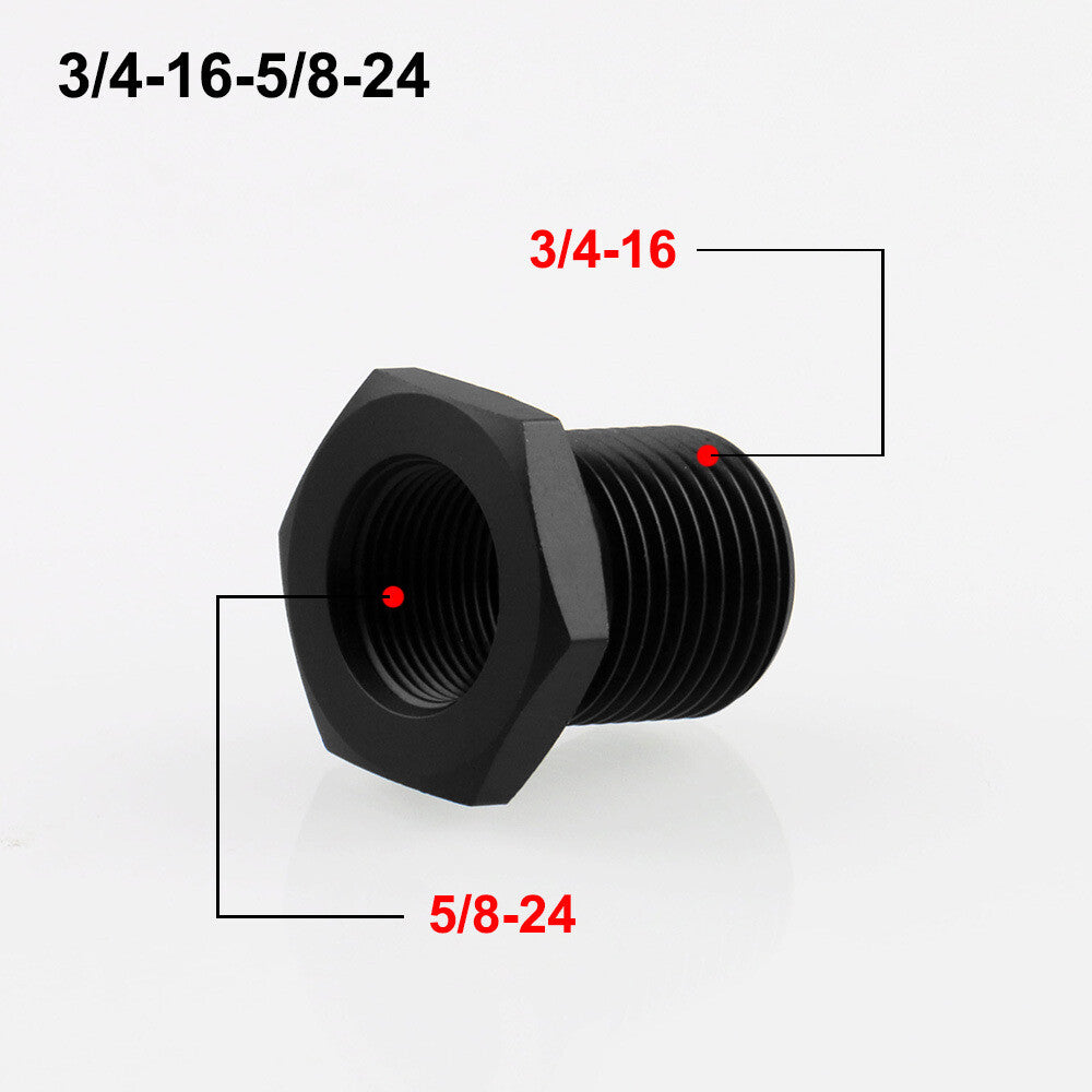 Black 5/8-24 to 3/4-16 Automotive Threaded Oil Filter Adapter