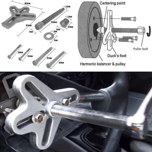 Car Harmonic Balancer Steering Wheel Puller Kit Gear Pulley Crankshaft Tool 23x