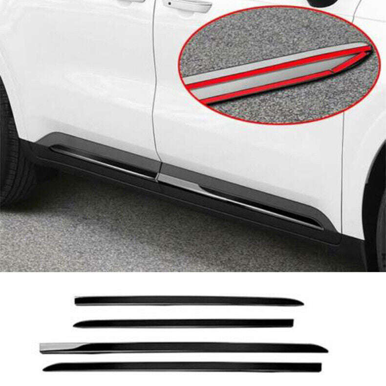 for Kia Carnival 22-24 Glossy Black Side Door Body Moulding Cover Decor Trim 4P