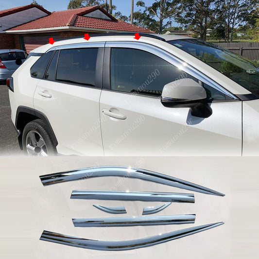 for Toyota RAV4 2019-24 silver Window Wind Visors Sun Rain Guard Vent Deflectors
