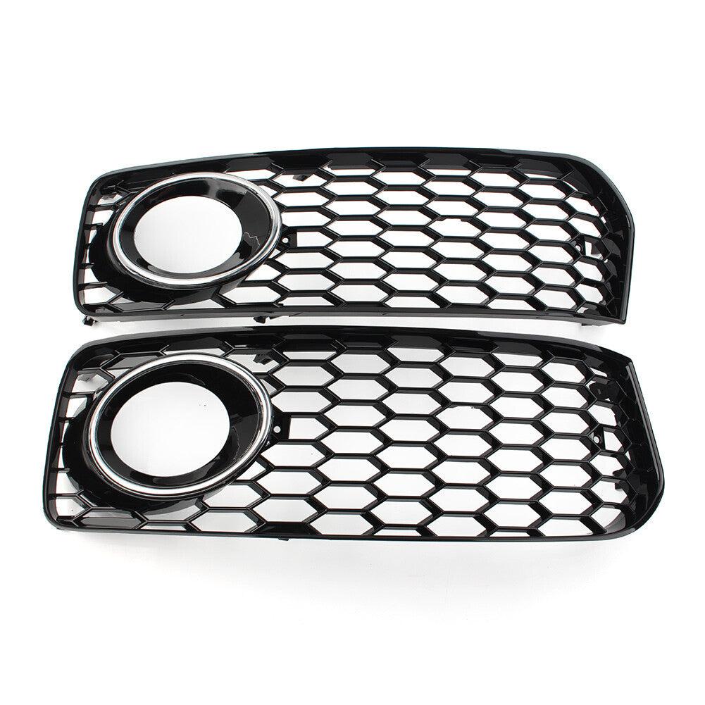 Fit for Audi for A5 S5 B8 RS5 08-12 Honeycomb Front Bumper Fog Light Grille Cover