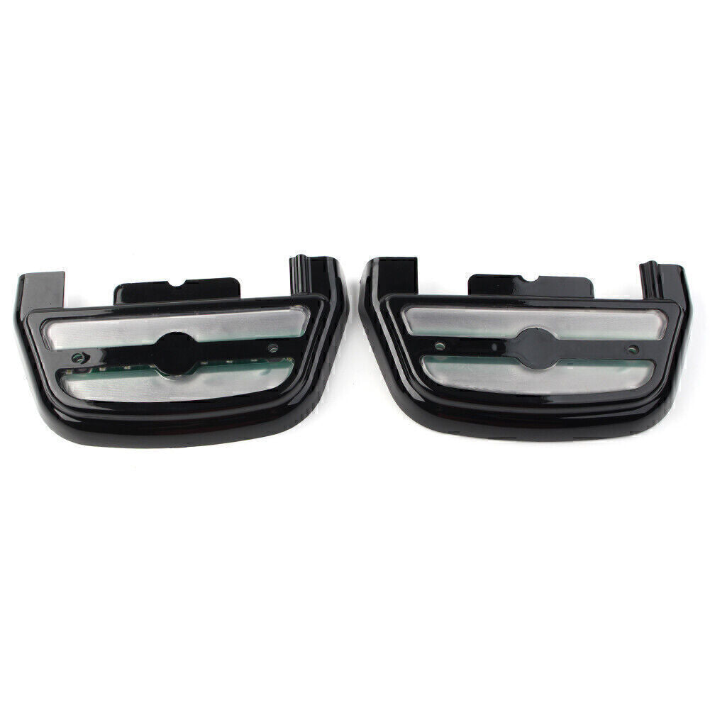 LED Light Passenger Footboard Floorboard Cover for Harley Touring Road King BLK