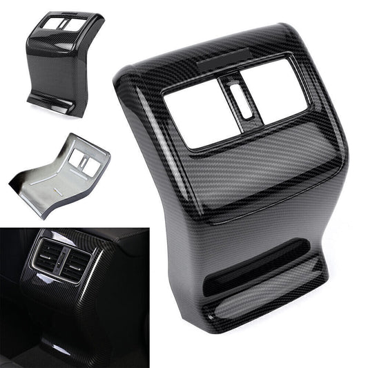 1xCarbon Fiber Rear Armrest Box Air Vent Outlet Cover Trim Fit 2018 for Honda Accord