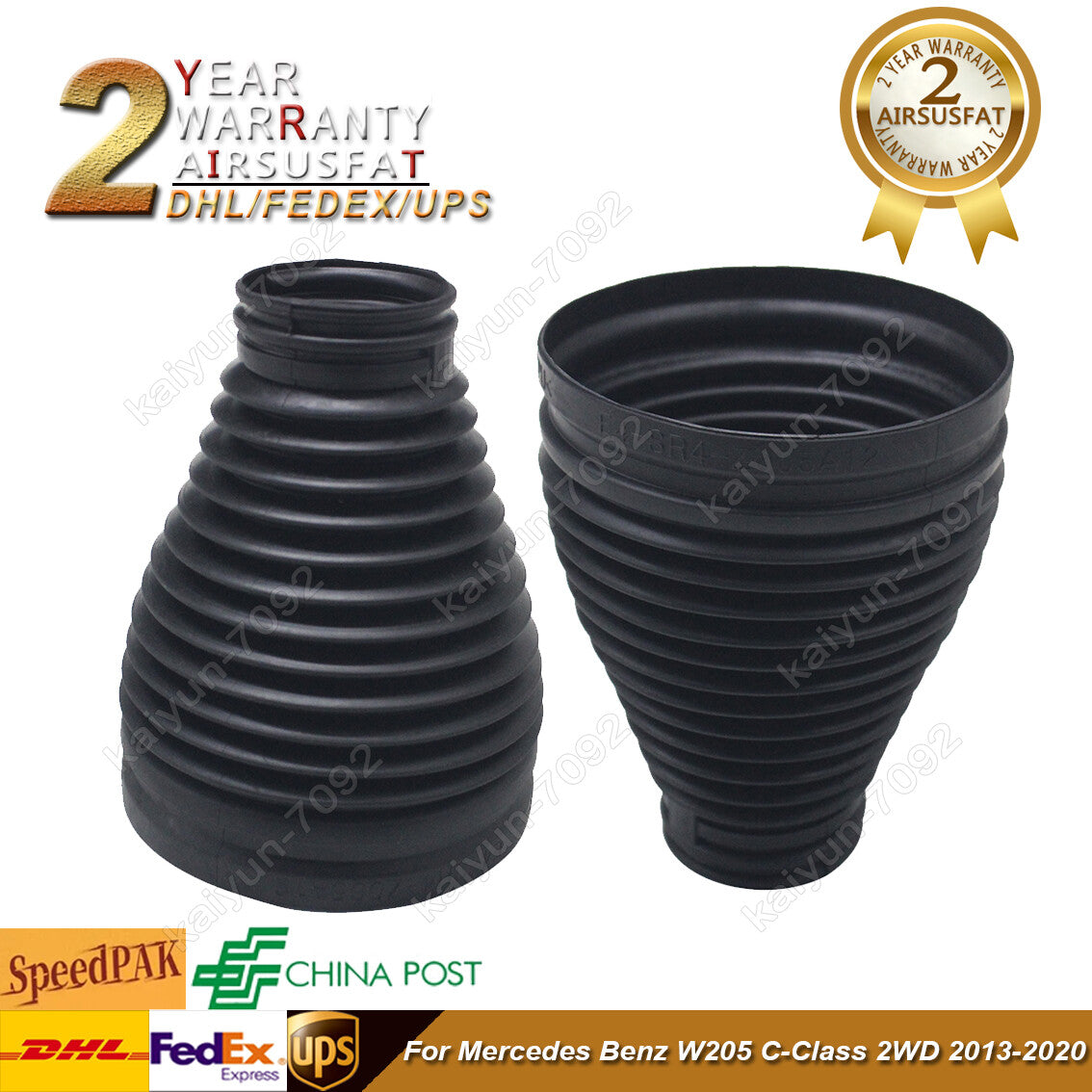 2x for Mercedes C-Class W205 C205 Front Air Suspension Shock Dust Cover Boots