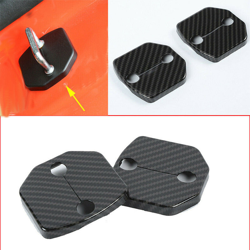 2Pcs ABS Door Lock Buckle Cover Protector Trim for Ford for Mustang