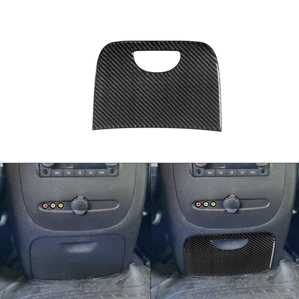 Carbon Fiber Rear Console Storage Cover Trim For Silverado/tahoe/ for sierra 2007-14