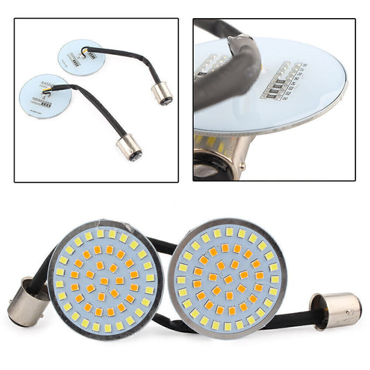 2x Bullet-Style 1157 LED Turn Signal Blinker Indicator Light for Harley Touring