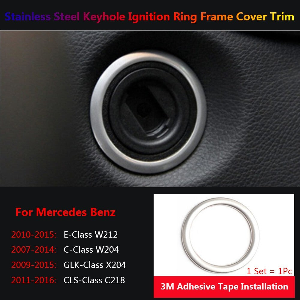 Apply To Stainless for Mercedes-Benz W212 C218 Car Ignition Key Hole Cover Trim
