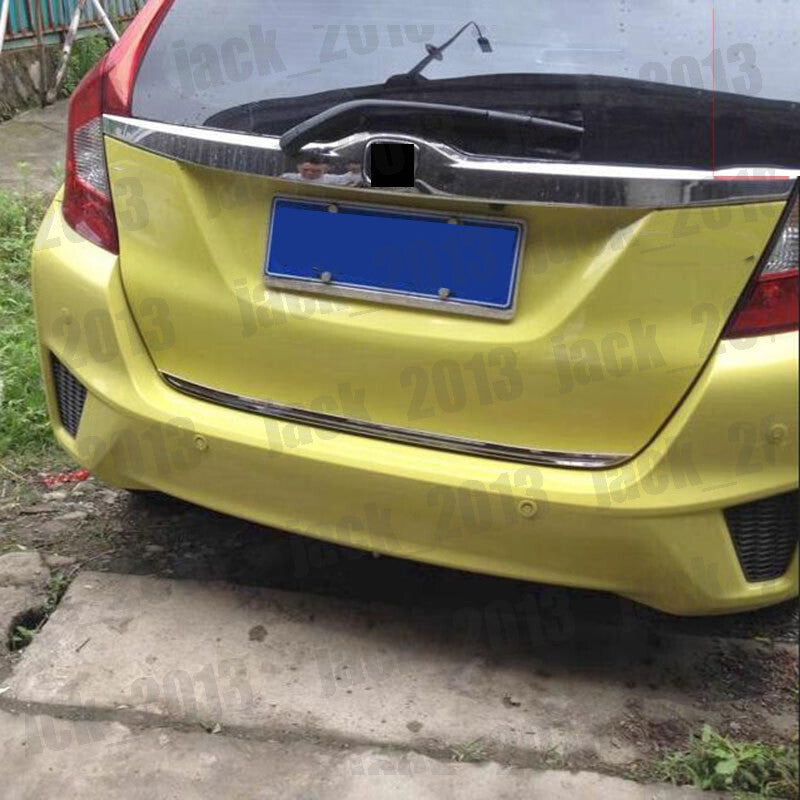 for Honda fit JAZZ 2014-2019 STAINLESS REAR TRUNK TAIL GATE DOOR LID COVER TRIM