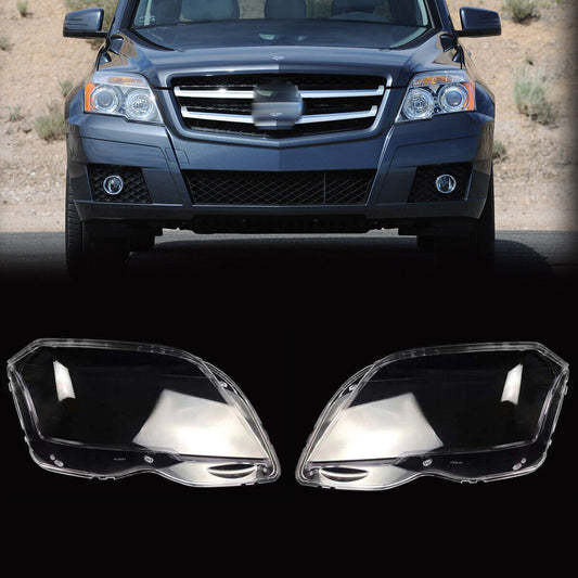 Fit for Mercedes GLK 300 350 2009-2012 Pair Headlight Headlamp Lens Cover 2PCS