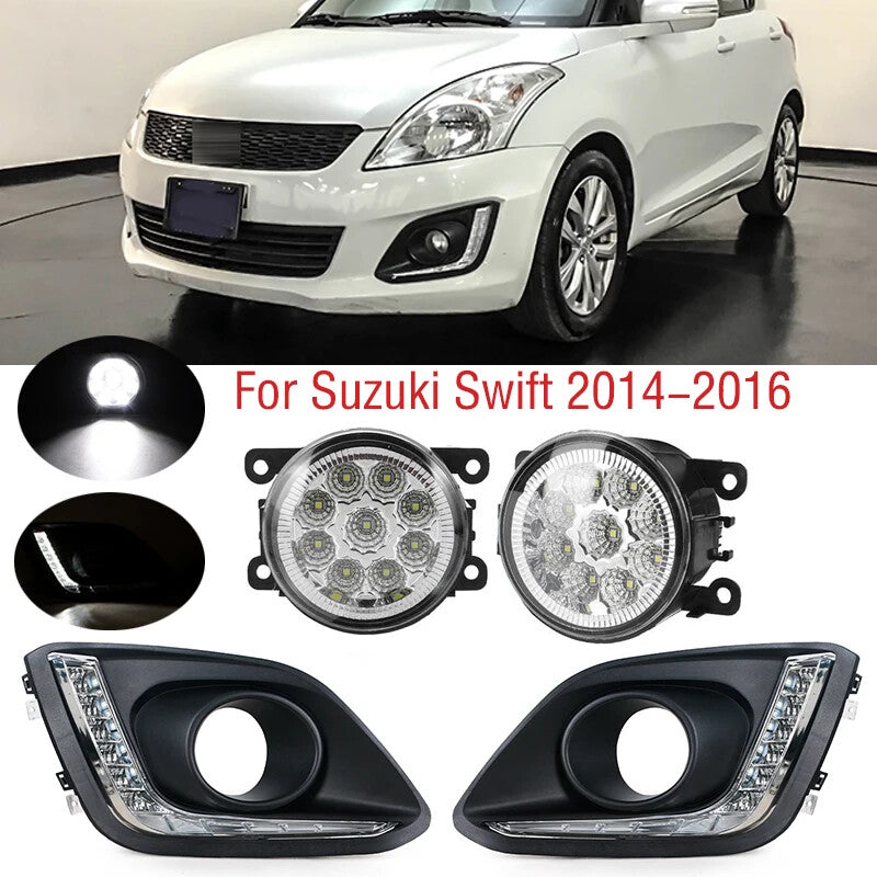 Suitable for Suzuki for Swift 2014-16 LED white front bumper DRL daytime running lights
