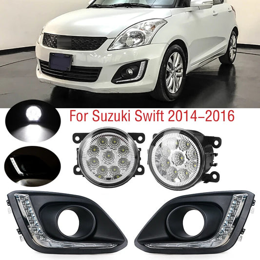 Suitable for Suzuki for Swift 2014-16 LED white front bumper DRL daytime running lights