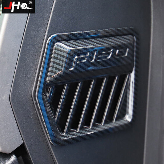 Inner Dash Side Air Vent Outlet Cover Trim for Ford F150 2015-2020 Carbon Fiber