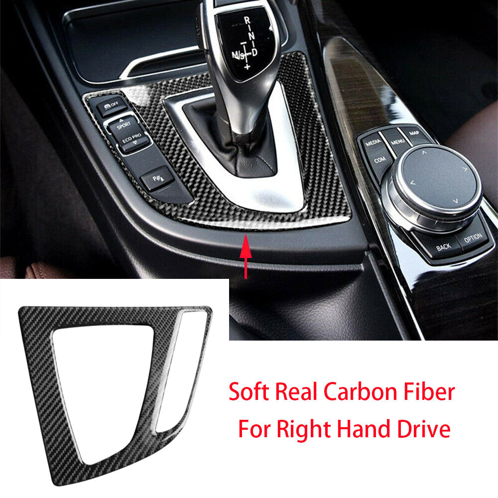 Carbon Fiber Gear Shift Panel Cover Trim for BMW 3 4 Series F30 GT 2013-2019 RHD