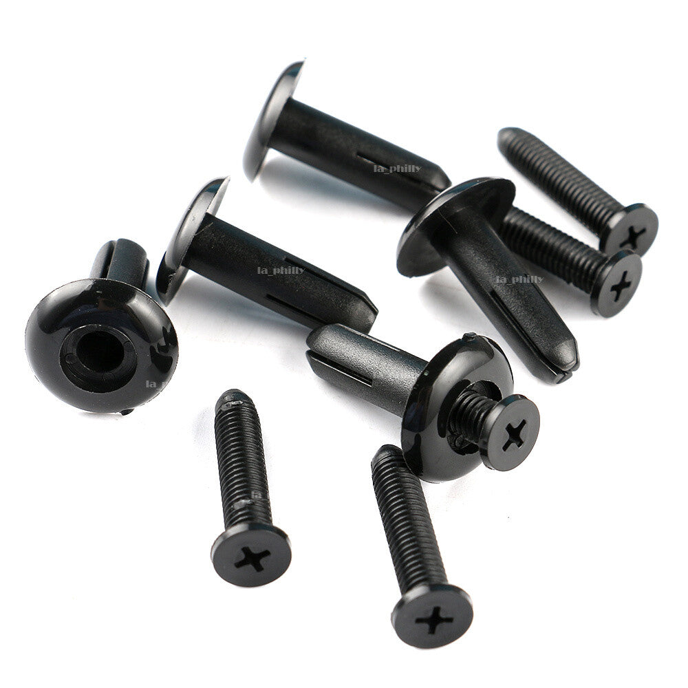 10x Clips for Mitsubishi Eclipse Front Bumper Push Type Retainer Black Plastic