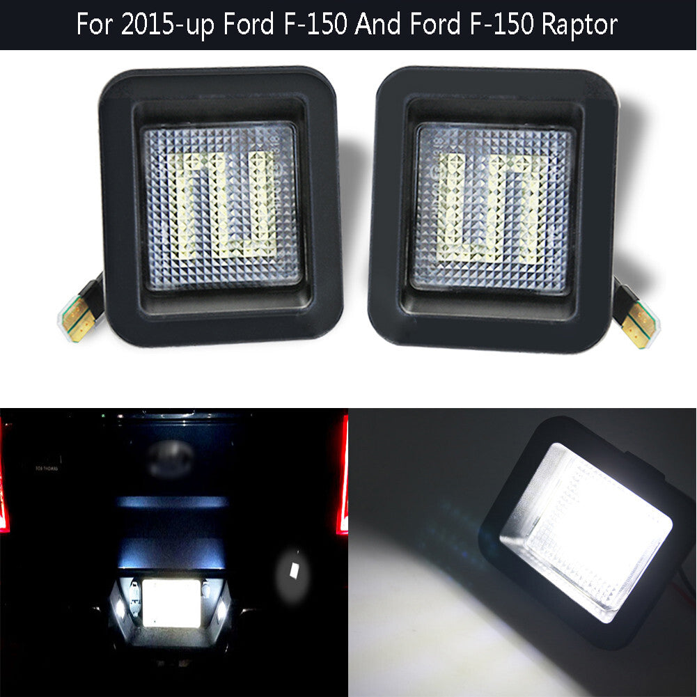 Rear LED Number License Plate Lights White Lamp for Ford F-150 Raptor 2015-UP