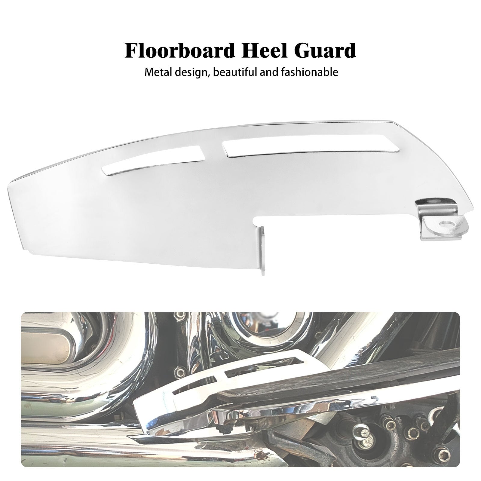 Chrome Front Floorboard Heel Guard for Harley Touring Electra Road Glide 88-2023