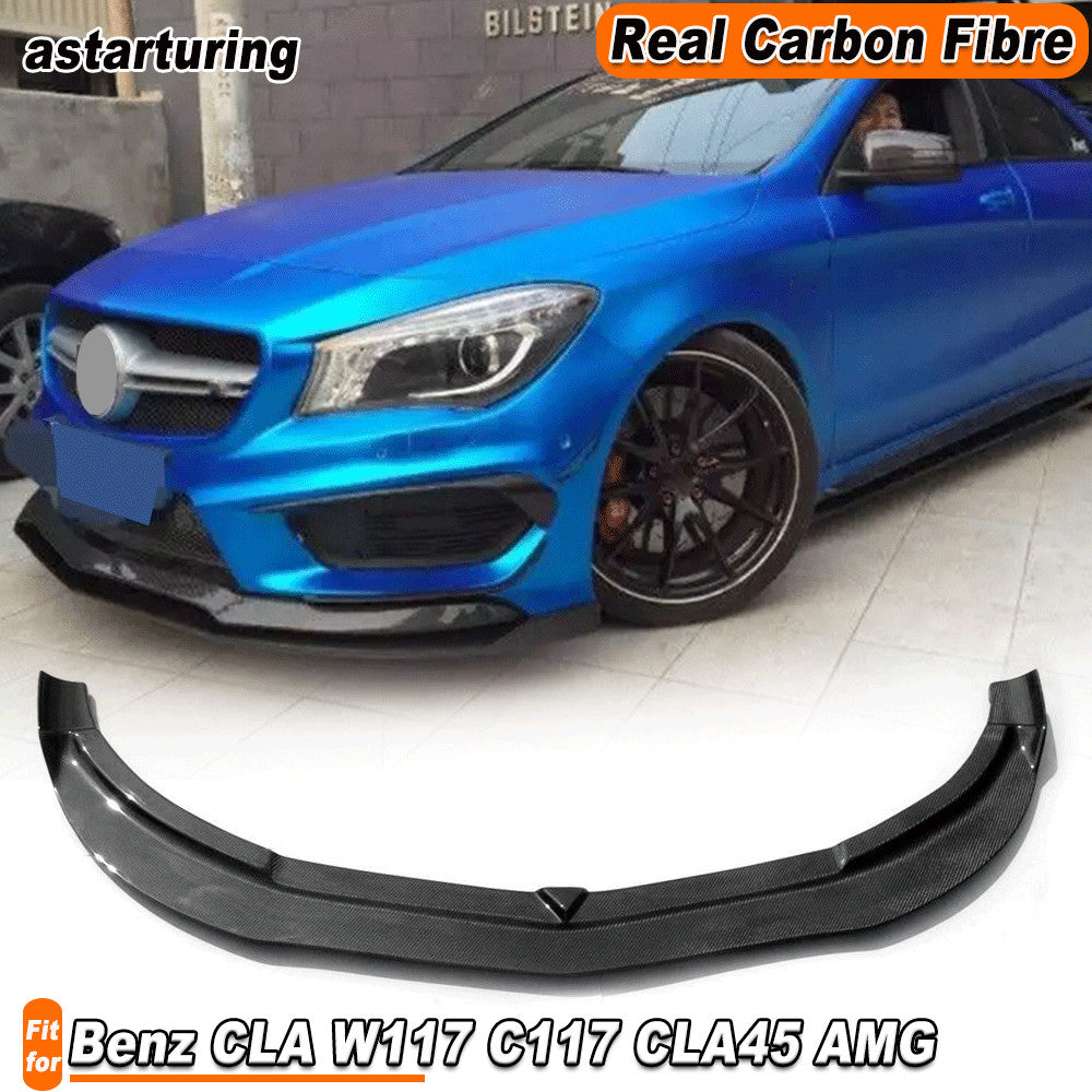 REAL Carbon Front Bumper Lip Spoiler for Mercedes-Benz CLA W117 C117 CLA45