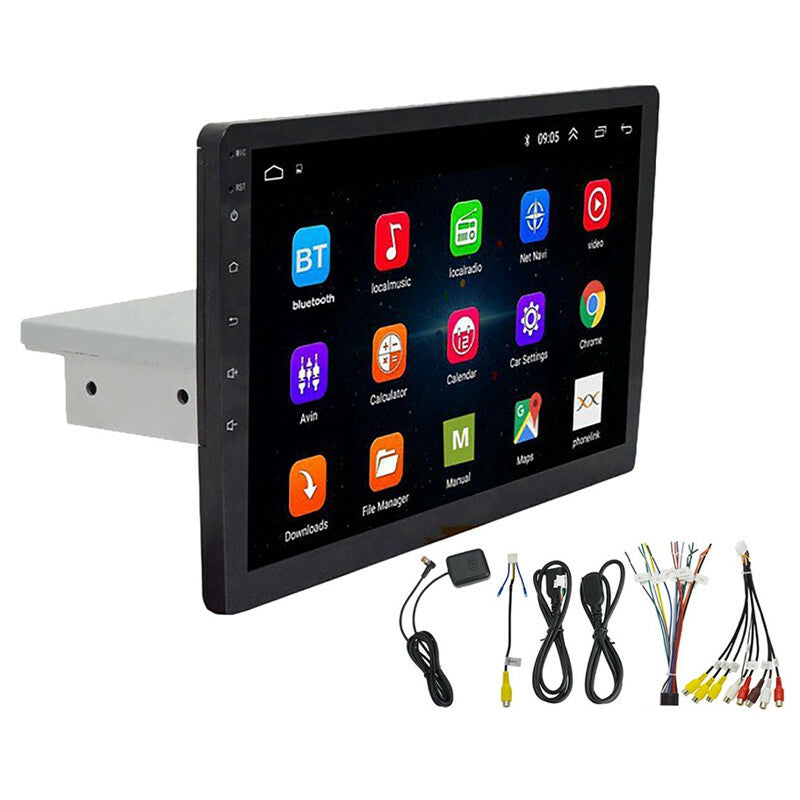 1Din Adjustable 9 Android Touch Screen Car Stereo Radio GPS Wifi BT Navigation