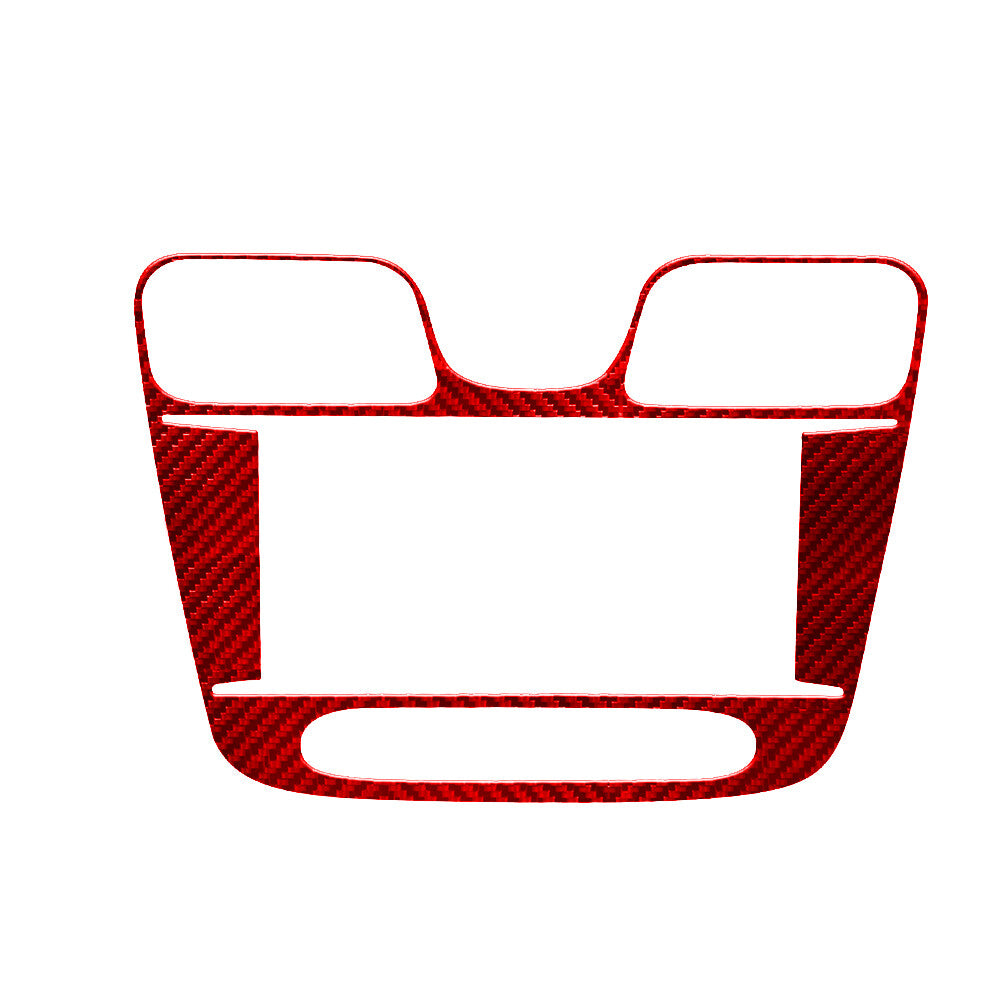 Red Carbon Fiber Center Multimedia Panel Cover Trim for Chrysler 200 2011-2014