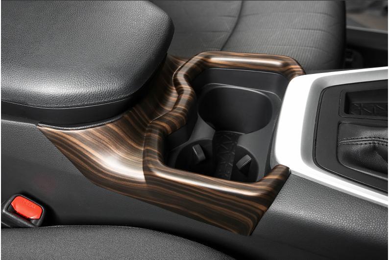 Center Console Water Cup Frame Cover for Toyota RAV4 2019-2023 Brown Wood Grain