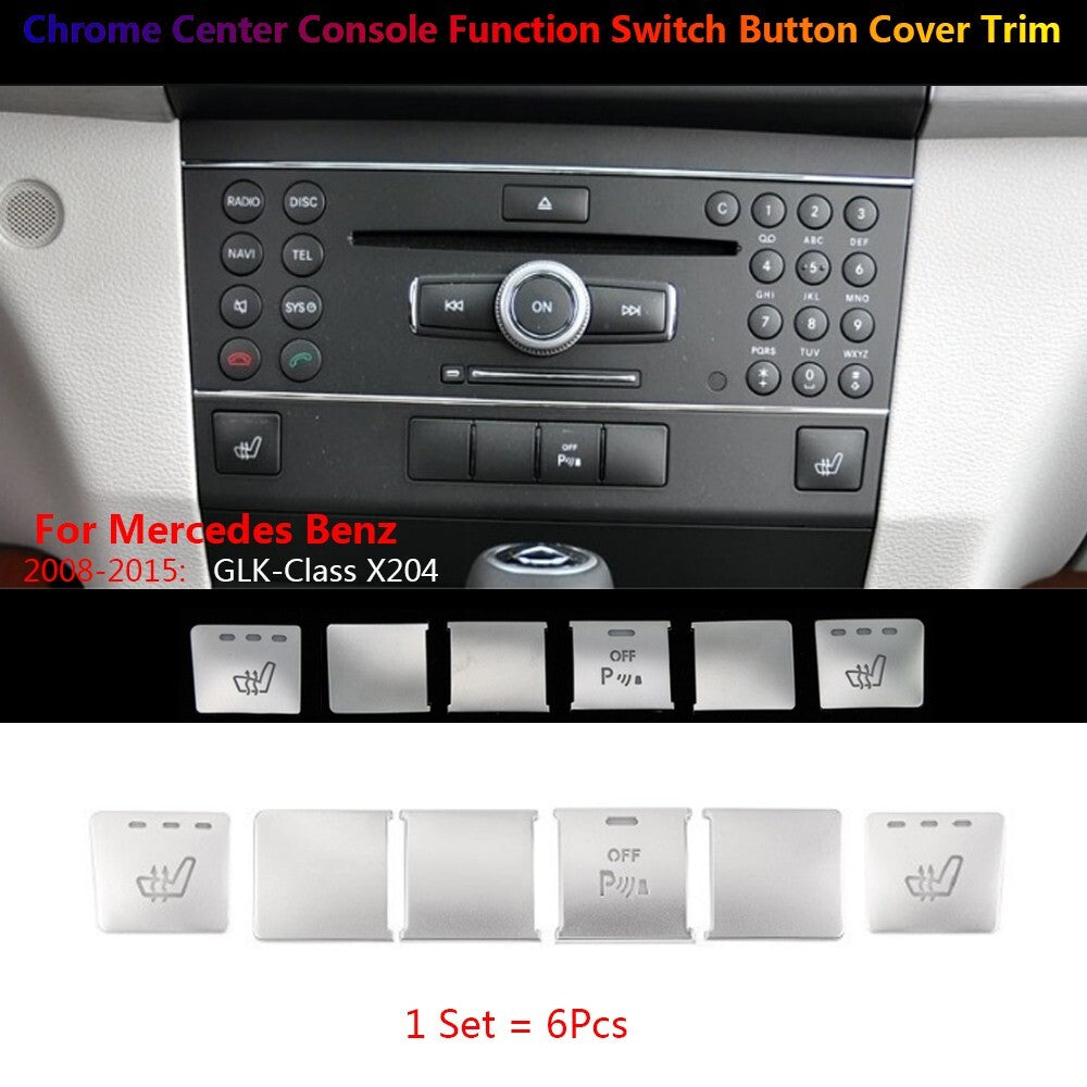 6x for Mercedes-Benz GLK X204 Car Center Console for Seat Function Switch Cover Trim