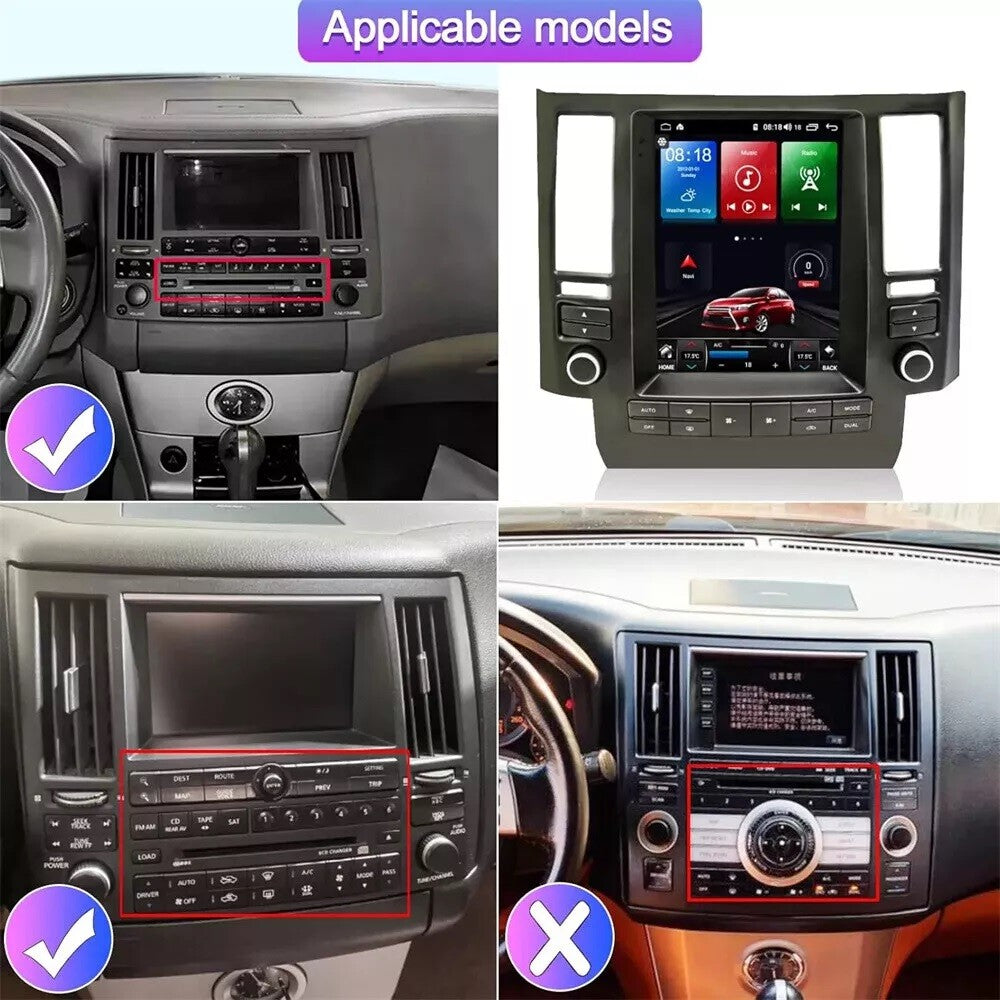 9.7-inch car stereo radio with GPS CarPlay for Infiniti FX35 and FX45 (2003-2006) - Android 13.