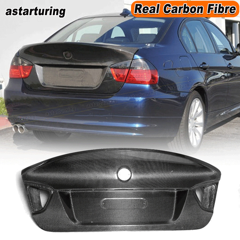 Fit for BMW E90 325i 330i 2005-08 Real Carbon Rear Bootlid Trunk Lid Cover Trim