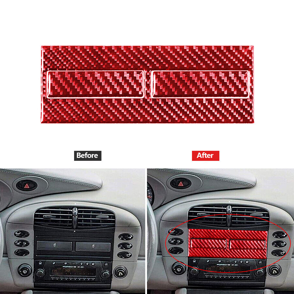 3x for Porsche /996 98-04 carbon fiber beverage holder inside trim red