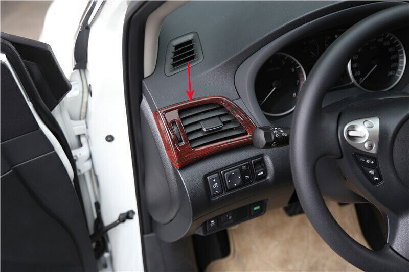 LR AC Air Outlet Vent Cover Trim Fit for Nissan Sentra 2013-2019 Red Wood Grain