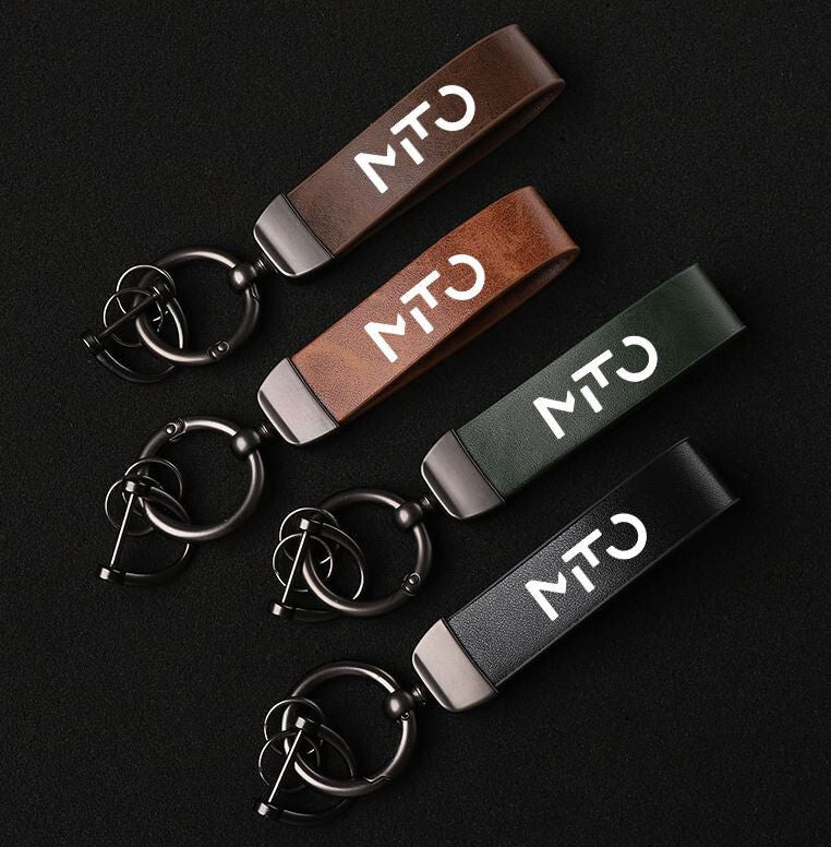 Carbon fiber leather red car keychain/key ring with horseshoe buckle suitable for Audi for A5