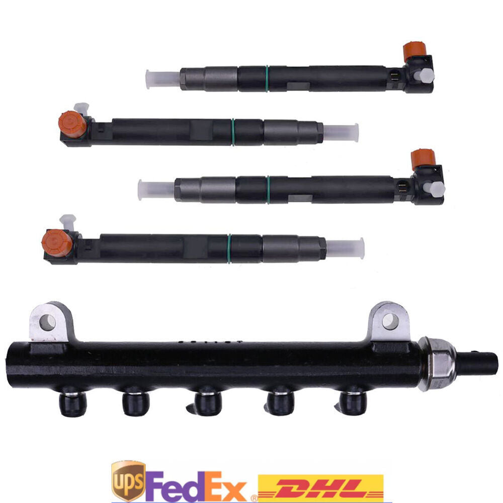 4X Fuel Injectors 28337917 W/Common Rail for Bobcat Doosan D18 D24 Engine
