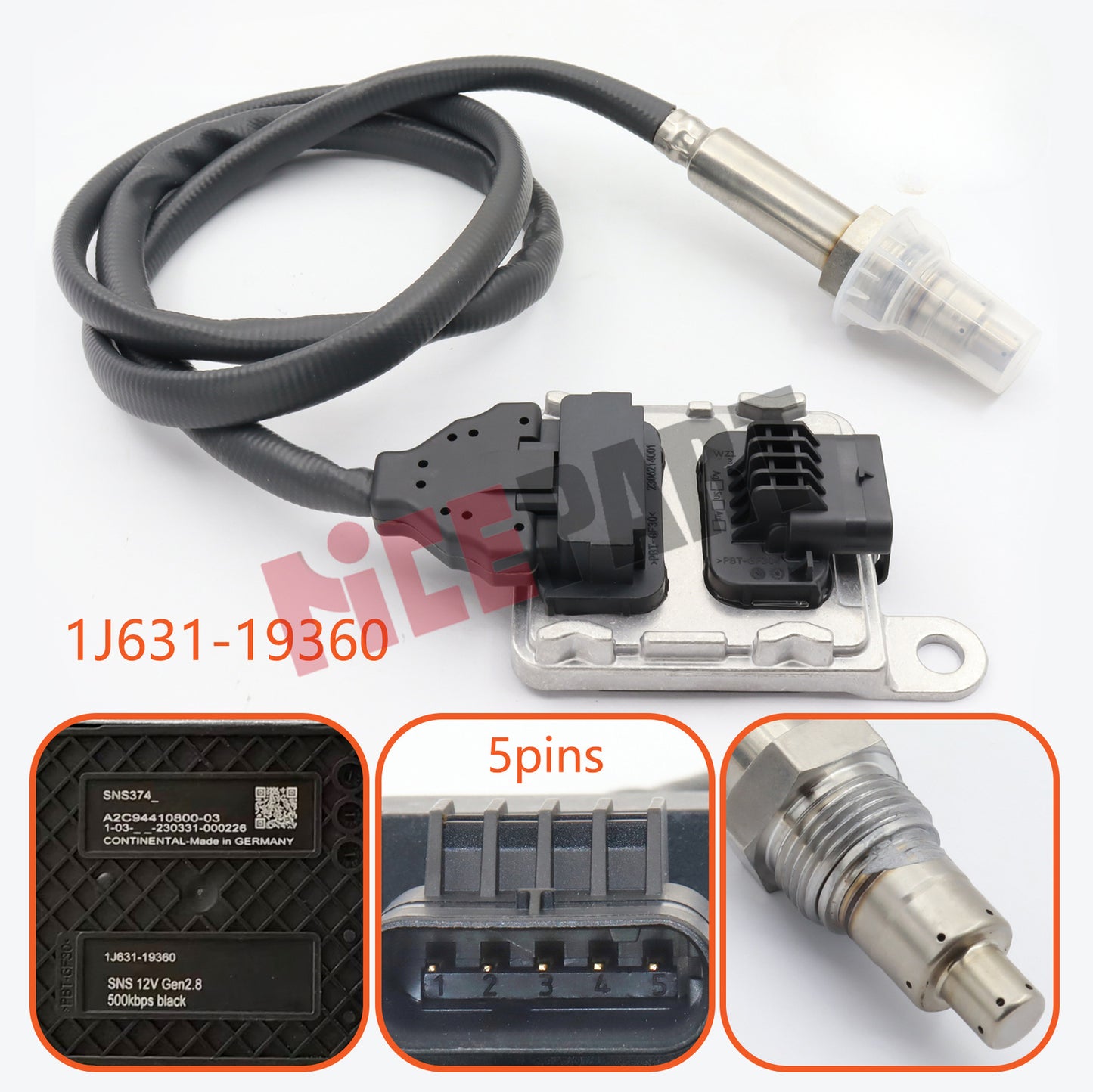 Nitrogen Oxide Nox Sensor 1J63119360 compatible Kubota M6-111DTC/131DTC SVL95-2S