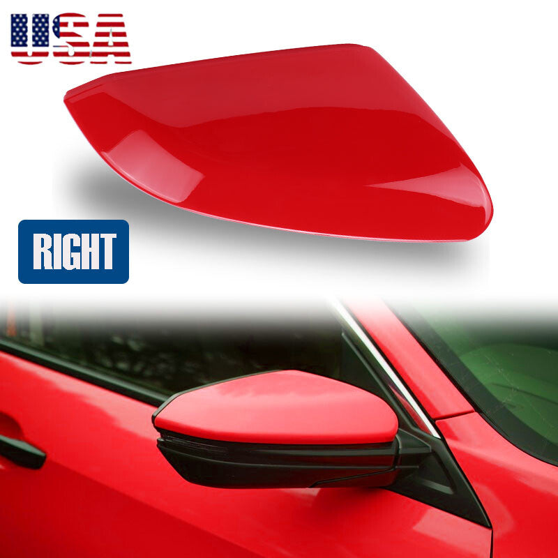Rearview Mirror Cap Cover Right Passenger Side Red Fit for HONDA for CIVIC 2016-2021