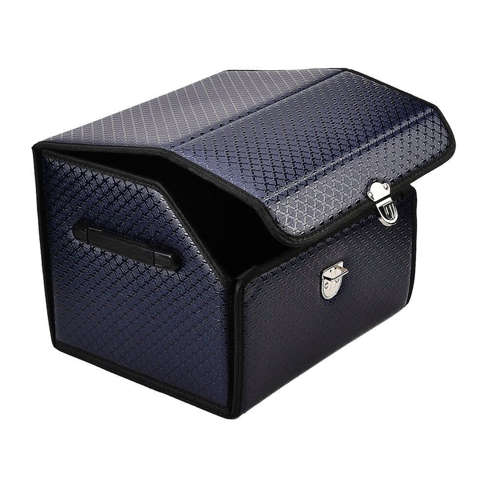 Car Trunk Organizer Luxury Foldable Car Boot Tidy Storage Box With Lid Navy