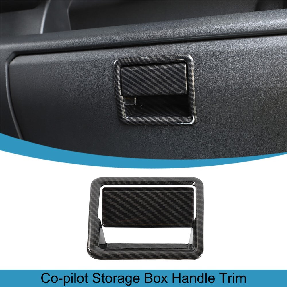 Carbon Fiber for Co -pilot Storage Box Handle Cover Trim for Suzuki for Jimny 2019-2023