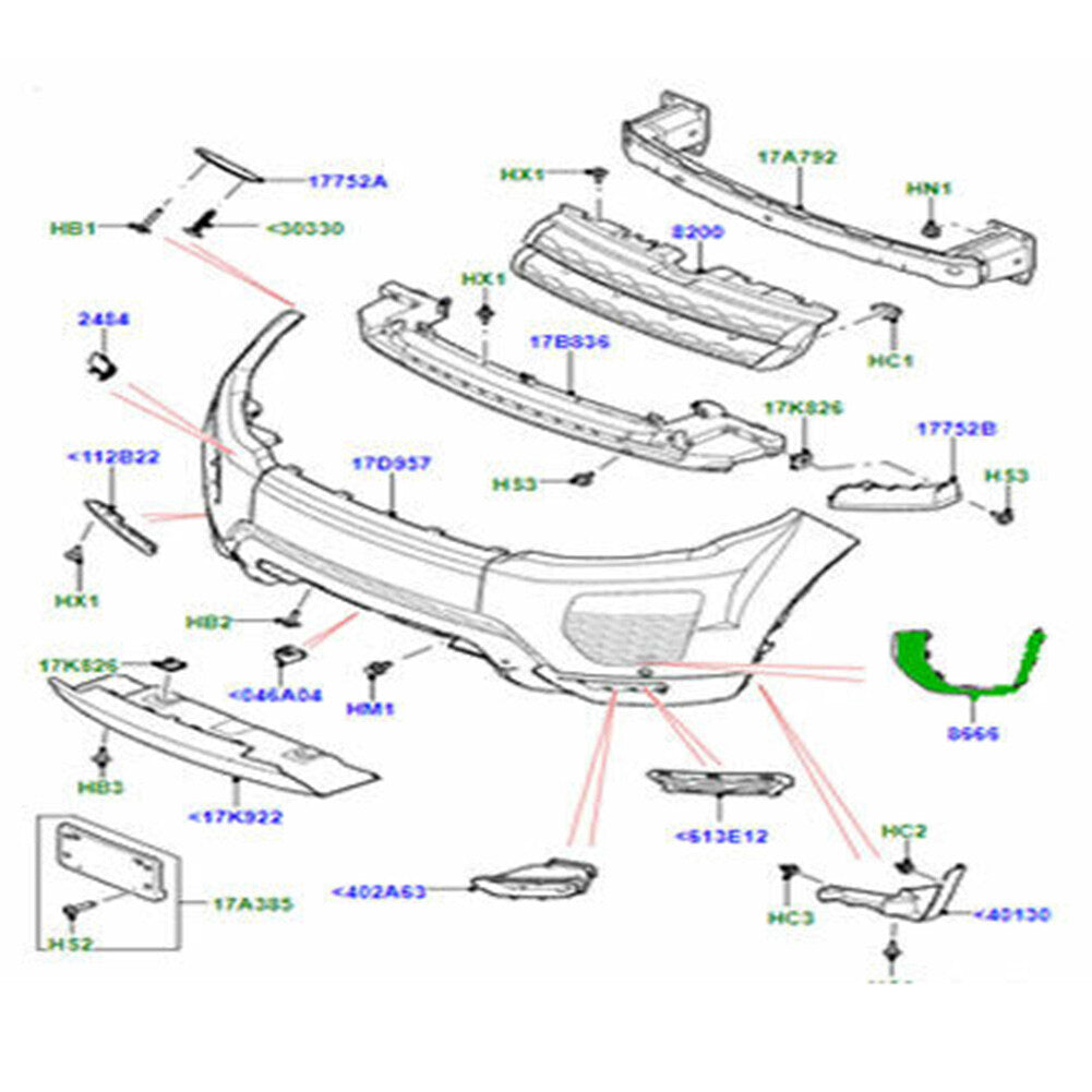 Front Bumper Fog Light Surround Trim for Land Rover for Range Rover Evoque L538