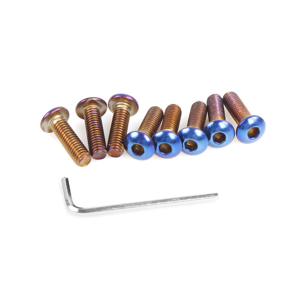 Upgrade Car Steering Wheel Screw Kit Button Head 6 piece Burnt Blue + Hex Key
