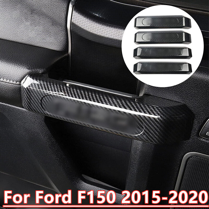 Interior Inner Door Handle Cover Trim for Ford F150 2015-2020 4Pcs Carbon Fiber