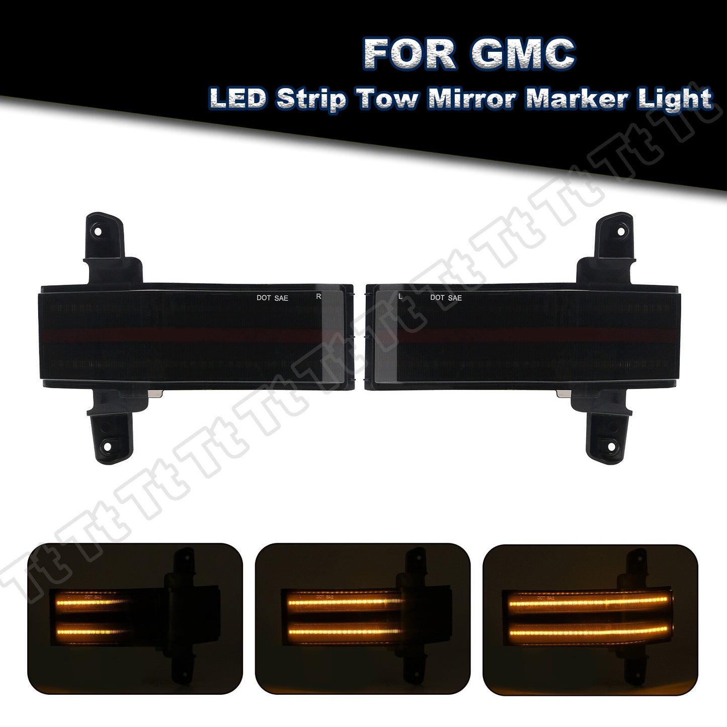 Sequential smoked LED side mirror turn signals for 14-19 for Chevrolet Silverado for Sierra