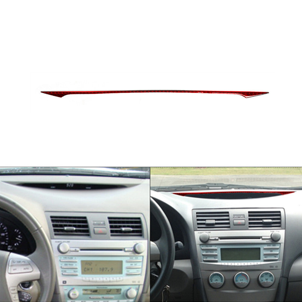 Red Carbon Fiber Center Display Decorative Cover Trim for Toyota for Camry 2007-2011