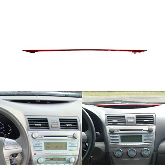 Red Carbon Fiber Center Display Decorative Cover Trim for Toyota for Camry 2007-2011