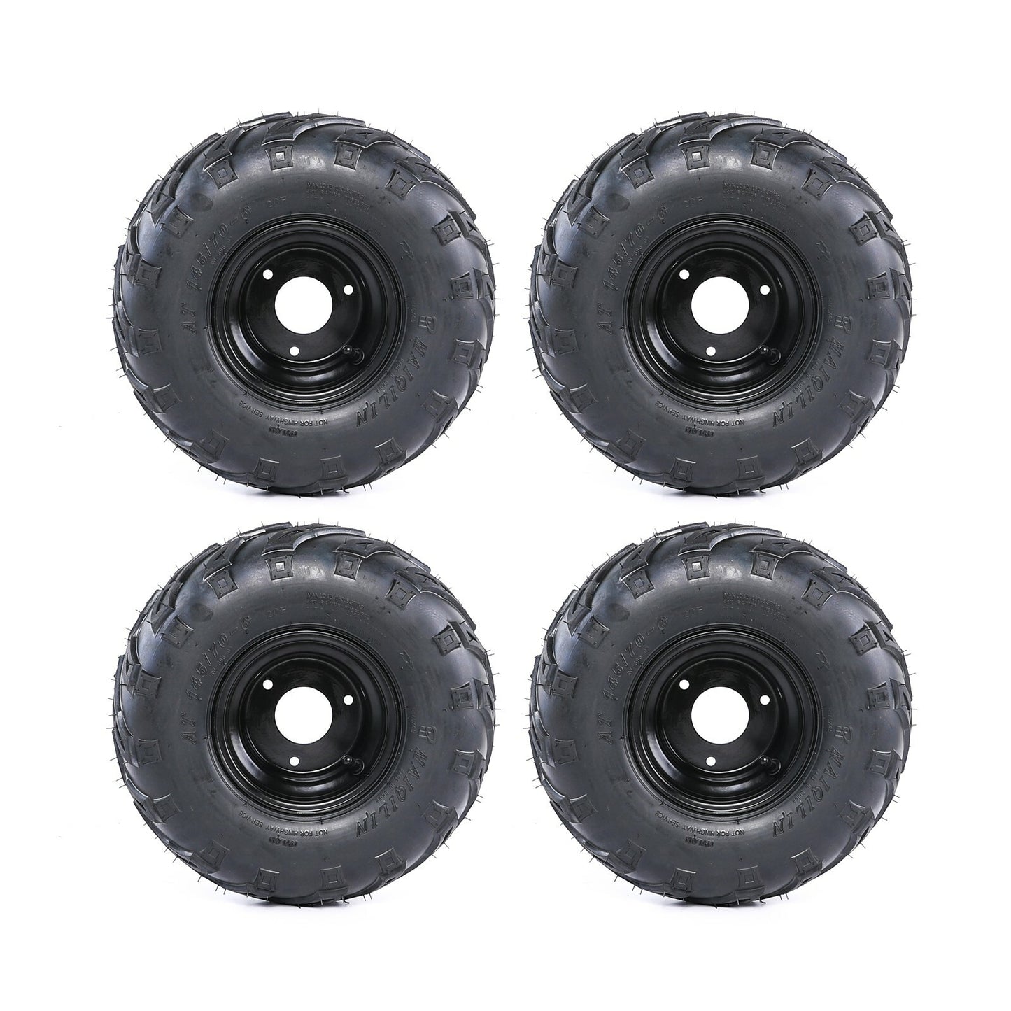 (4) x 145/70-6 tires with rims 50 70 90 110cc Taodao four-wheel all-terrain vehicle go-kart 4-wheel