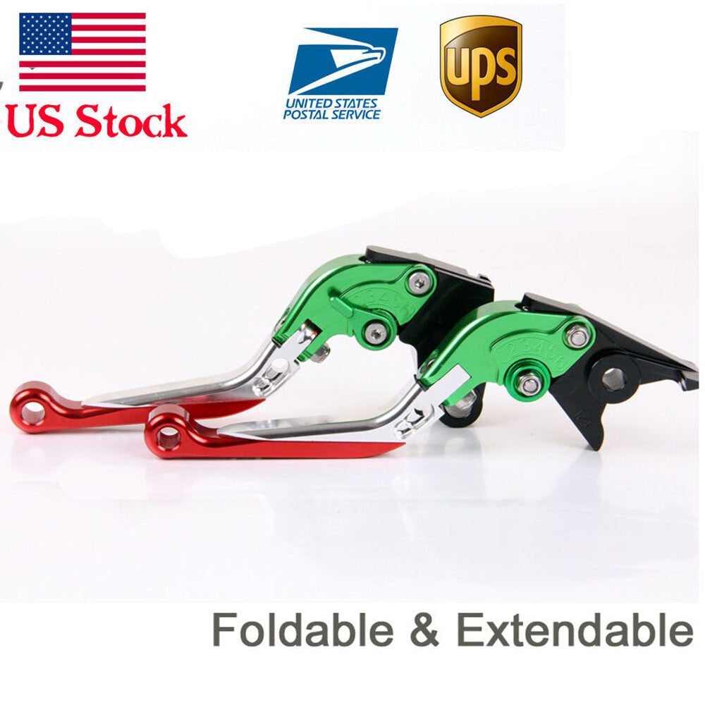 for Ducati Monster S2R 800 2005-2007 Folding Extending Clutch Brake Levers Green