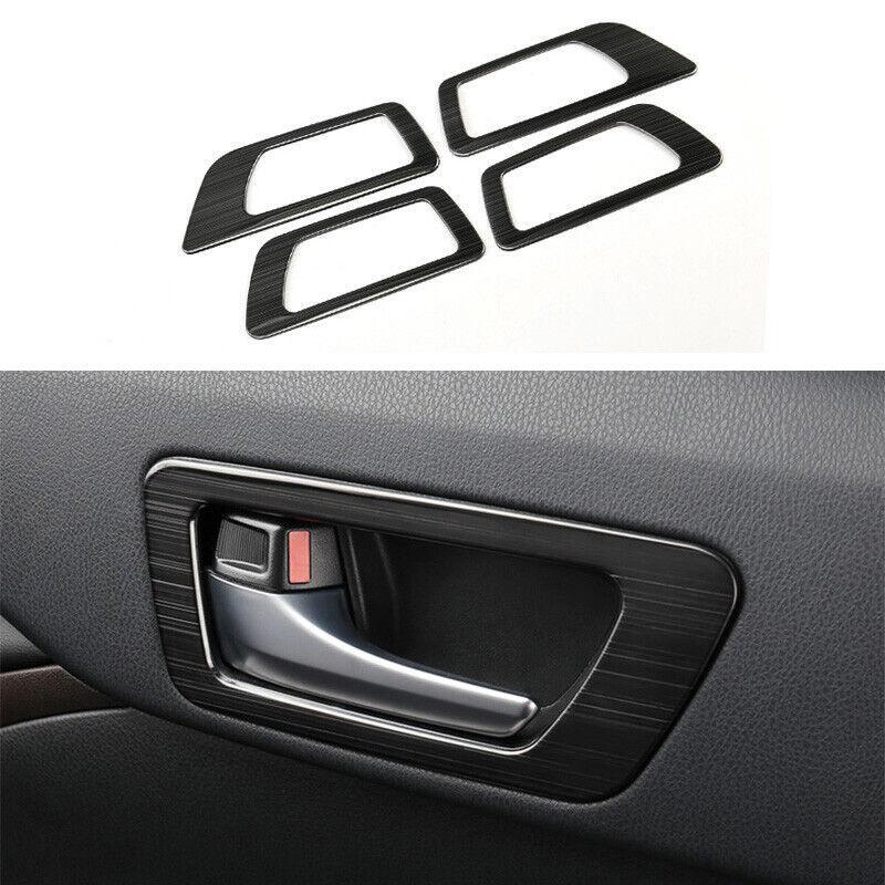 Black Titanium Inner Door Handle Frame Trim 4pcs for Toyota Highlander 2014-2019