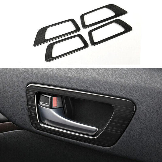 Black Titanium Inner Door Handle Frame Trim 4pcs for Toyota Highlander 2014-2019