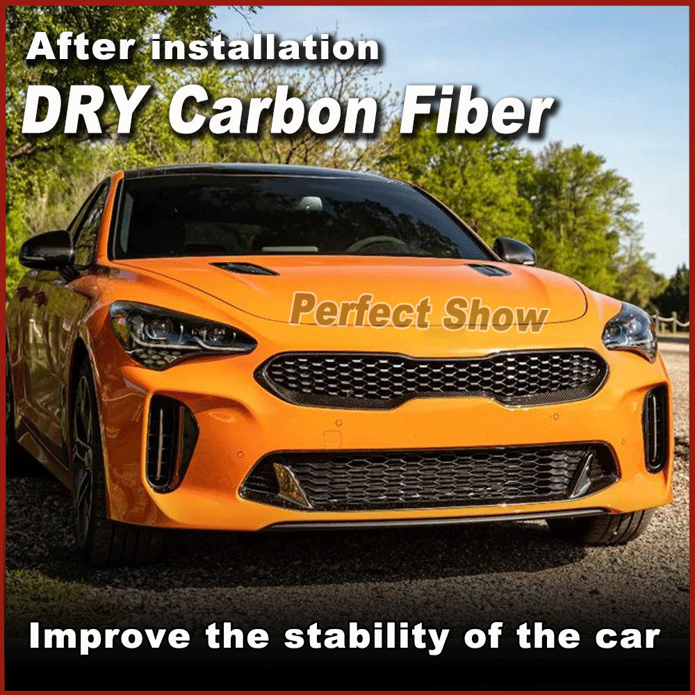 for Kia Stinger 2018-2023 DRY CARBON Front Mesh Bumper Center Grille Grill Cover