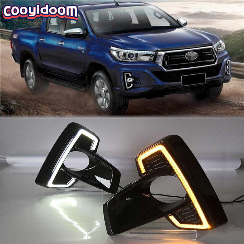 Suitable for Toyota Hilux Rocco 2018 Automatic LED DRL Daytime Running Lights and Fog Lights
